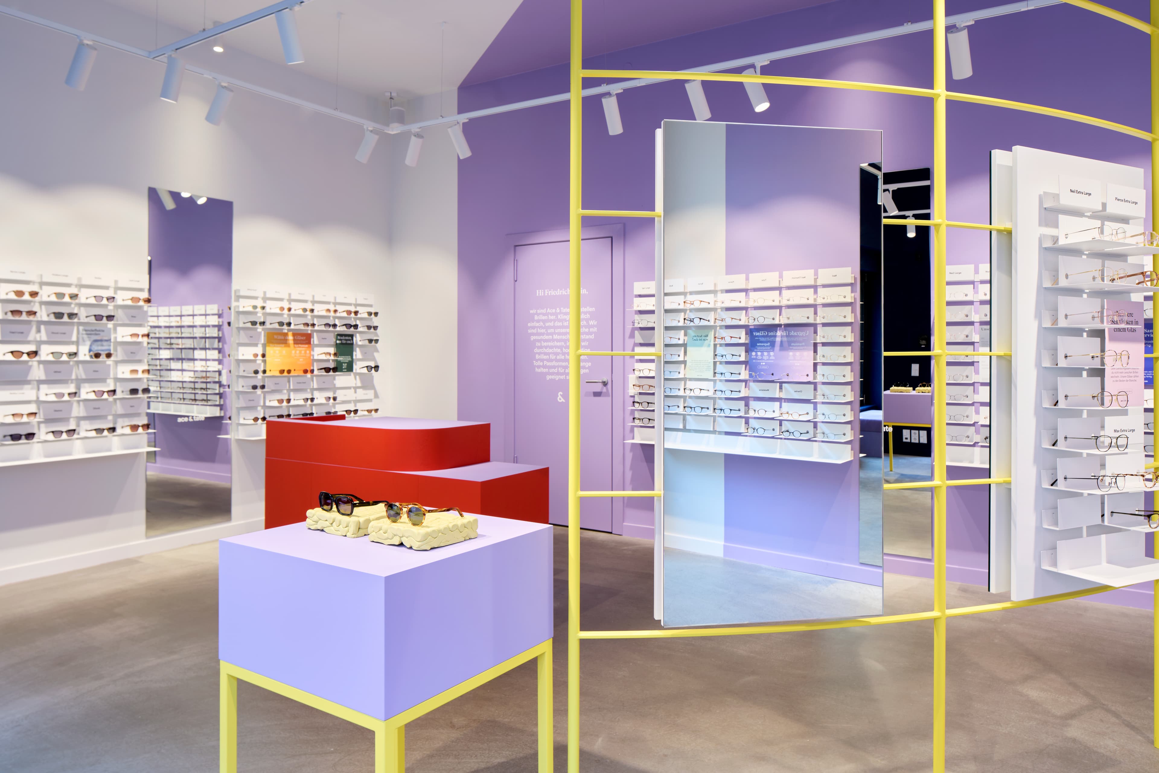 Showing interior of Ace & Tate Kopernikusstraße store in, Alemania, Berlín, Friedrichshain